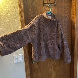 Cozy womens Fleece Jacket - Brown